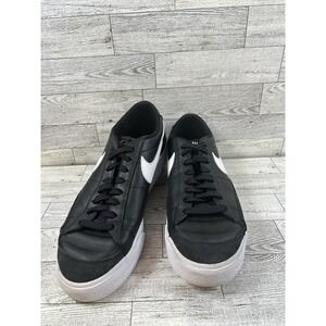 Nike Blazer Low Platform‎ Women Size 9 Black Leather Sneakers Shoes DJ0292-001